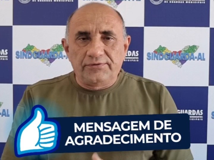 Mensagem de agradecimento de Carlos Pisca sobre as eleições do Sindguarda-AL 2025