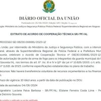 Guarda municipal de Delmiro Gouveia firma termo de cooperação técnica com a Polícia Federal para porte de arma de fogo